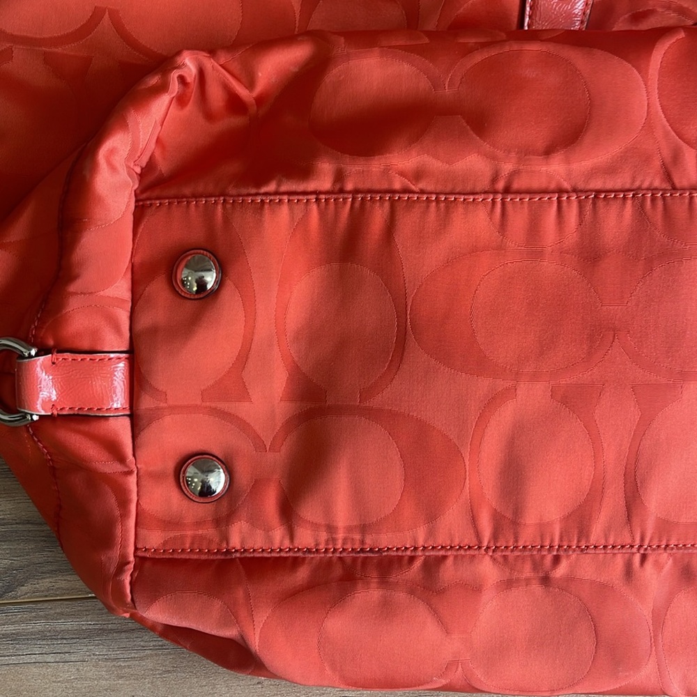 Pre-owned Coach Orange Signature Nylon Tote Bag - Picture 4 of 12